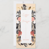 Elegant Blush & Black Floral Wedding Program Card Einladung (Vorderseite)