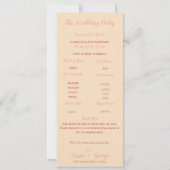 Elegant Blush & Black Floral Wedding Program Card Einladung (Rückseite)
