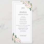 Elegant Blush Bloral Eukalyptus Greenerity Wedding Programm (Vorne/Hinten)