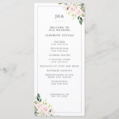 Elegant Blush Bloral Eukalyptus Greenerity Wedding Programm (Vorderseite)
