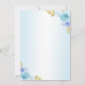 Elegant Blush Blue Floral Quinceñera Geburtstag Dankeskarte (Rückseite)