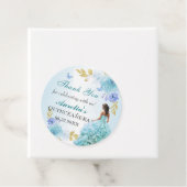 Elegant Blush Blue Floral Quinceñera Geburtstag Geschenkanhänger (Beispiel)