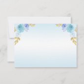 Elegant Blush Blue Floral Quinceñera RSVP Karte (Rückseite)