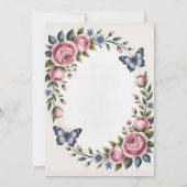 Elegant Blush & Blue Watercolor Floral Wedding Inv Einladung (Rückseite)