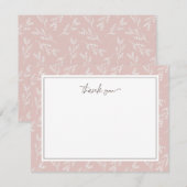 Elegant Blush Botanical Vielen Dank Mitteilungskarte (Vorne/Hinten)