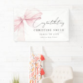 Elegant Blush Bow Text Congratulations Banner (Insitu)