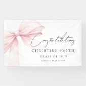Elegant Blush Bow Text Congratulations Banner (Horizontal)