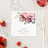 ELEGANT BLUSH BURGUNDDY FLORAL BUNCH BRAUTPARTY SERVIETTE (Beispiel)