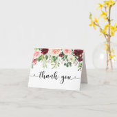 Elegant Blush Burgundy Floral Vielen Dank Karte (Gelbe Blume)