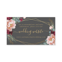 Elegant Blush Burgundy Gray Gold Wedding Website