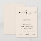 Elegant Blush Calligraphy Script RSVP Karte (Vorne/Hinten)