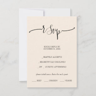 Elegant Blush Calligraphy Script RSVP Karte