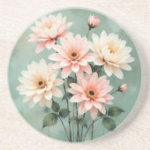 Elegant Blush Chrysanthemum Art Getränkeuntersetzer (Vorne)