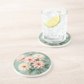 Elegant Blush Chrysanthemum Art Getränkeuntersetzer (Seite)
