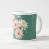 Elegant Blush Chrysanthemum Art Jumbo-Tasse (Vorderseite Rechts)