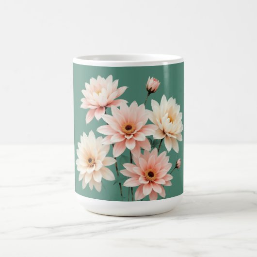 Elegant Blush Chrysanthemum Art Kaffeetasse (Mittel)