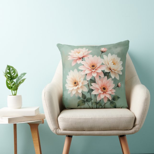 Elegant Blush Chrysanthemum Art Kissen (Stuhl )