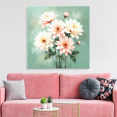 Elegant Blush Chrysanthemum Art Leinwanddruck (Insitu (Wohnzimmer))