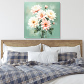 Elegant Blush Chrysanthemum Art Leinwanddruck (Insitu (Schlafzimmer))