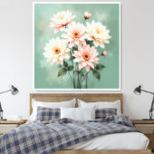 Elegant Blush Chrysanthemum Art Leinwanddruck (Insitu (Schlafzimmer))
