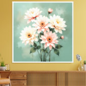 Elegant Blush Chrysanthemum Art Leinwanddruck (Insitu (Wohnzimmer))