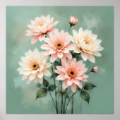 Elegant Blush Chrysanthemum Art Poster (Vorne)