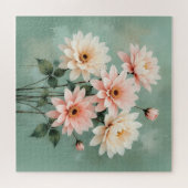 Elegant Blush Chrysanthemum Art Puzzle (Horizontal)