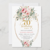 Elegant Blush Digital 70th Birthday Invitation Einladung (Vorderseite)