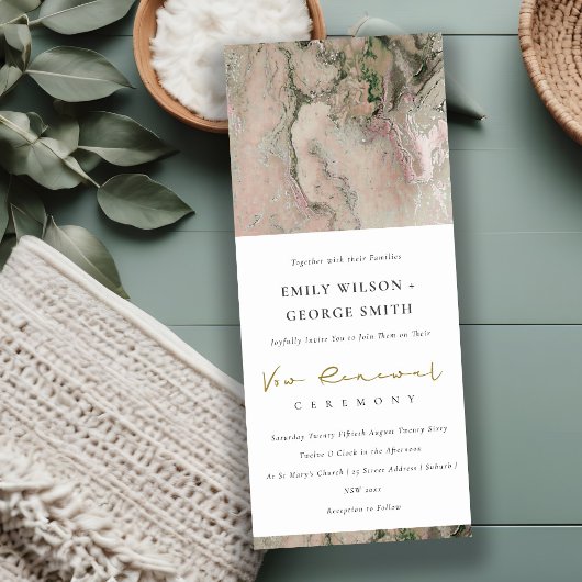 ELEGANT BLUSH DUSKY ROSE GOLD AGATE VOW RENEWY EINLADUNG