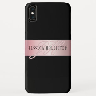 Elegant Blush Faux-Roségold Name & Initialen Case-Mate iPhone Hülle