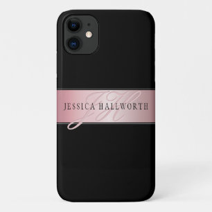 Elegant Blush Faux Roségold Name & Initialen Case-Mate iPhone Hülle