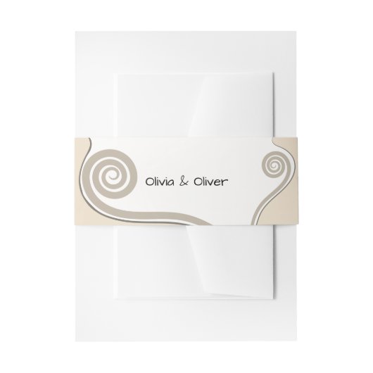 Elegant Blush Fern Leaf Koru Swirl Wedding Einladungsbanderole (Vorderseite Beispiel)