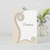 Elegant Blush Fern Leaf Swirl Koru - Richtung Begleitkarte (Stehend Vorderseite)