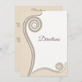 Elegant Blush Fern Leaf Swirl Koru - Richtung Begleitkarte (Vorne/Hinten)