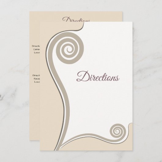 Elegant Blush Fern Leaf Swirl Koru - Richtung Begleitkarte (Vorne/Hinten)