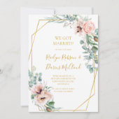 Elegant Blush Floral | Bekanntgabe der Erweiterung Einladung (Vorderseite)