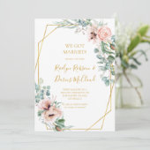Elegant Blush Floral | Bekanntgabe der Erweiterung Einladung (Stehend Vorderseite)
