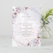 Elegant Blush Floral Boho Hochzeit Einladung (Stehend Vorderseite)