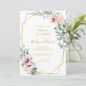 Elegant Blush Floral | Bridal Tea Party Einladung (Stehend Vorderseite)