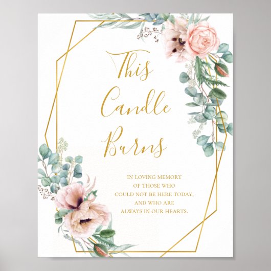 Elegant Blush Floral | Diese Kerze bröckelt Zeiche Poster (Vorne)