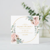 Elegant Blush Floral | Einladung zur Hochzeit auf  (Stehend Vorderseite)
