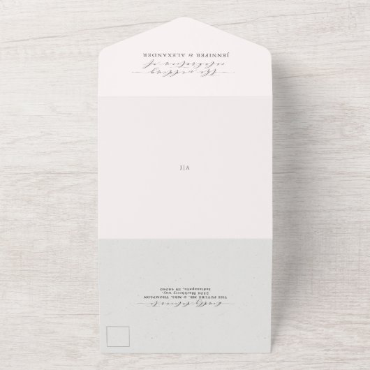 Elegant Blush Floral & Eukalyptus Wedding All In One Einladung (Außenbereich)