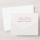 Elegant Blush Floral & Eukalyptus Wedding All In One Einladung (Rückseite)