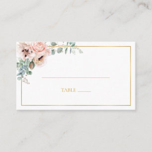 Elegant Blush Floral Flat Wedding Platzkarte