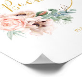 Elegant Blush Floral | Gast Book Sign Poster (Ecke)