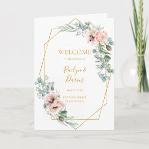Elegant Blush Floral   Geflochtenes Hochzeitsprogr Programm
