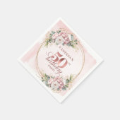 Elegant Blush Floral Greenery 50th Birthday Napkin Serviette (Ecke)