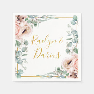 Elegant Blush Floral   Hochzeit von Napkins Serviette