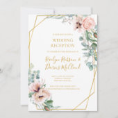 Elegant Blush Floral | Hochzeitsempfang Einladung (Vorderseite)