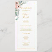 Elegant Blush Floral | Hochzeitsprogramm Programm (Vorderseite)